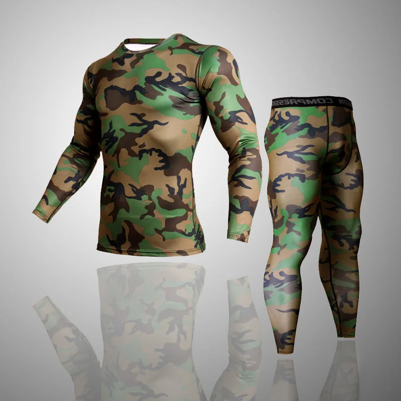 Camouflage Long Sleeve Compression T Shirt