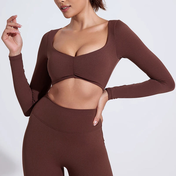 Women’s Yoga Crop Top Long Sleeve Fit