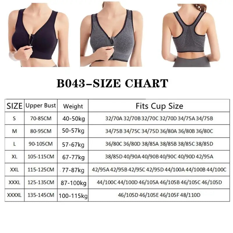 Front Zipper Seamless Sport Bra